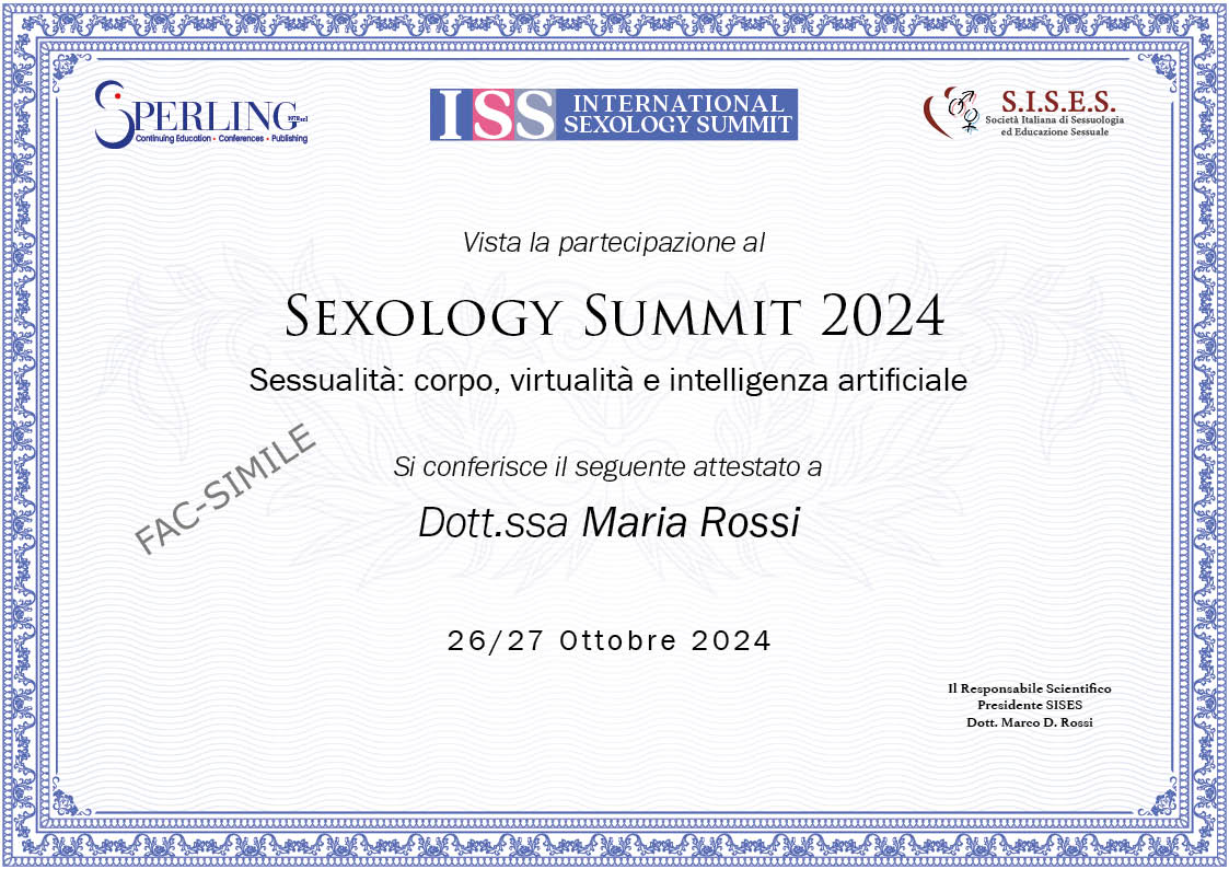 attestato sexology summit 2024